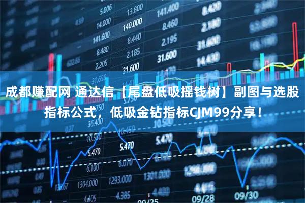 成都赚配网 通达信【尾盘低吸摇钱树】副图与选股指标公式，低吸金钻指标CJM99分享！