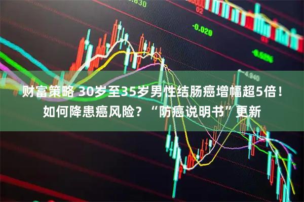 财富策略 30岁至35岁男性结肠癌增幅超5倍！如何降患癌风险？“防癌说明书”更新